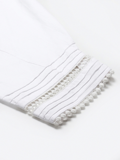 Laado - Pamper Yourself Women White Pintucks Lace Pure Cotton Salwar - Image 6