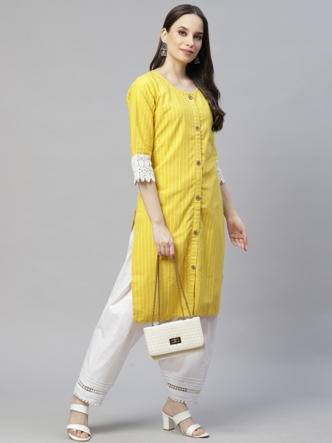 Laado - Pamper Yourself Women White Pintucks Lace Pure Cotton Salwar - Image 4