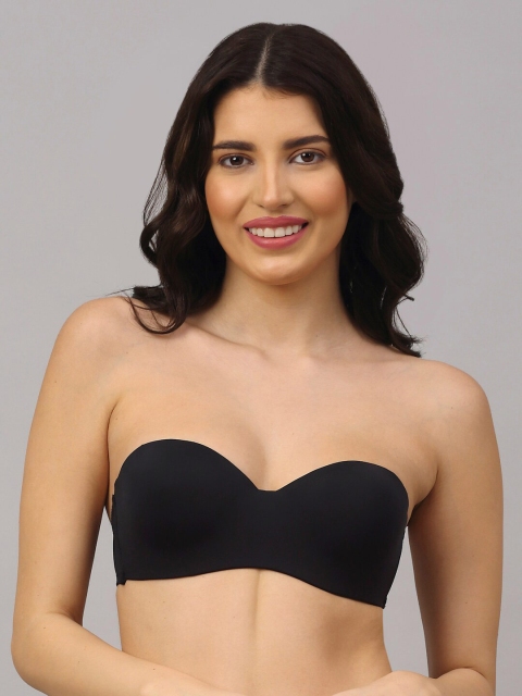 PrettyCat Black Bra Underwired Strapless Lightly Padded