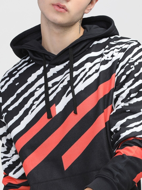 HIGHLANDER Men Black Printed Hooded Sweatshirt - Image 2
