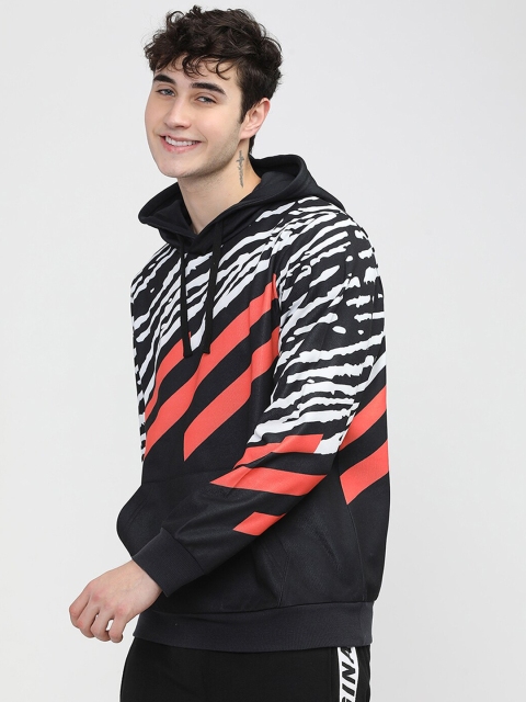 HIGHLANDER Men Black Printed Hooded Sweatshirt - Image 3