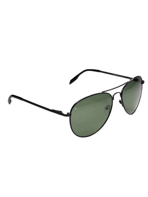 CHARLES LONDON Adult Green Lens & Black Aviator Sunglasses MR 9122 C1...
