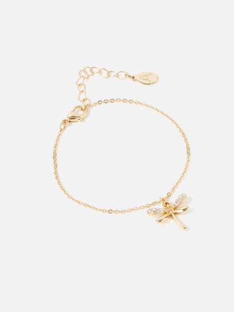 Accessorize London Women Gold-Toned Dragonfly Bracelet - Image 2