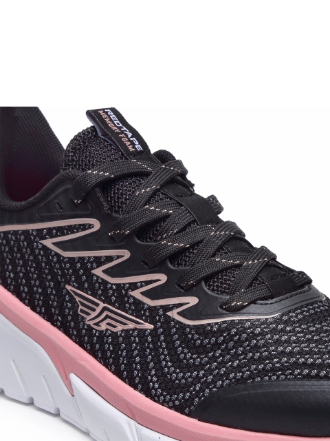 Red Tape Women Black Mesh Walking Shoes - Image 6