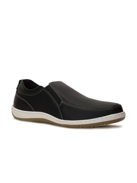 Bata Men Black Slip-On Sneakers