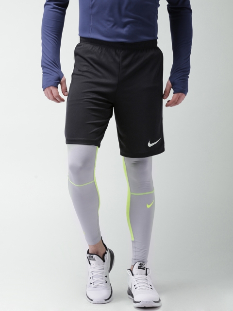 Men Black Solid DRY Sports Shorts