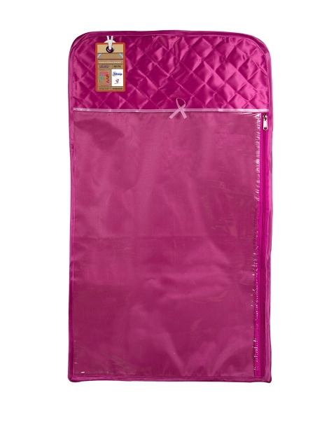 atorakushon Fuchsia & Green Solid Set of 6 Wardrobe Cloth Organizer - Image 5