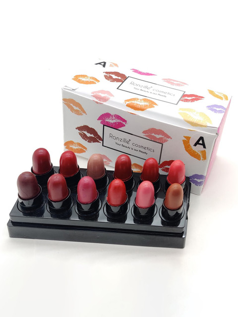 Ronzille Pack of 12 Matte Bullet Mini Lipstick - Shade -A