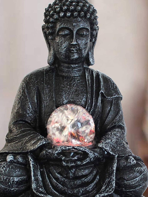 TIED RIBBONS Multi Decorative Buddha LED Light Statue Water Fountain - Image 2