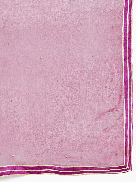 Clora Creation Purple Sequinned Dupatta With Taped Border - Image 2