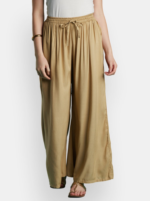 VEDANA Women Beige Palazzos