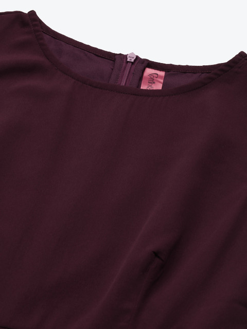 Cottinfab Brown Solid Dhoti Style Jumpsuit With Jacket - Image 3