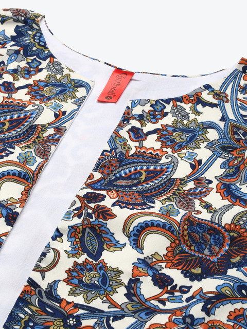 Cottinfab Navy Blue Solid Dhoti Style Jumpsuite With Jacket - Image 2