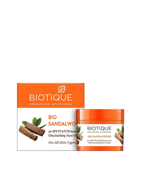 Biotique Bio Sandalwood 50+ SPF UVA/UVB Sunscreen Ultra Soothing Face Cream