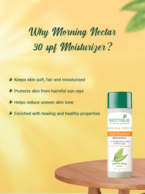 Biotique Morning Nectar SunProtect 30+SPF UVA+UVB Visibly Flawless Skin Moisturizer 120ml - Image 3