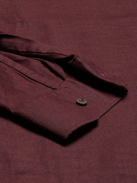 DENNISON Men Maroon Comfort Fit Kurta - Image 6