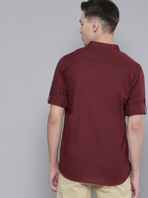 DENNISON Men Maroon Comfort Fit Kurta - Image 5