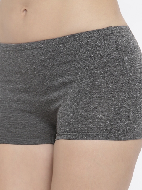 Softrose Women Grey Solid Boy Shorts SH7003DG_S - Image 5