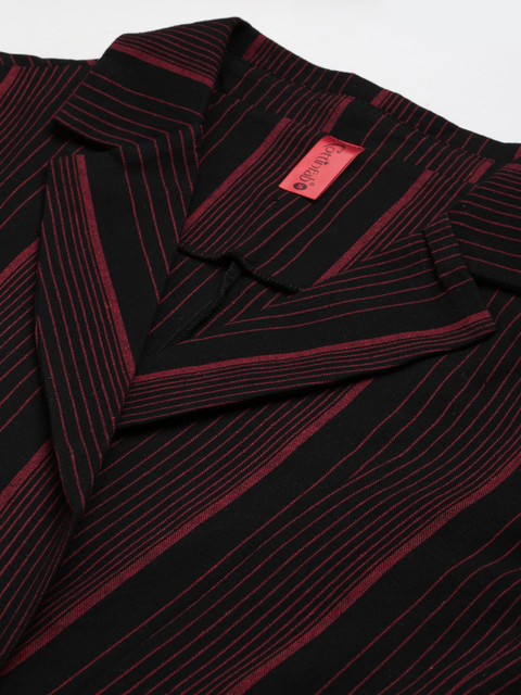 Cottinfab Women Maroon Open Front Formal Blazer - Image 2