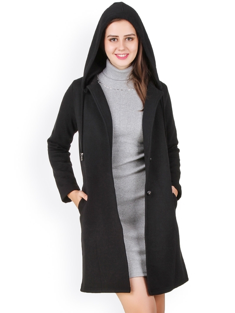 Texco Black Hooded Coat