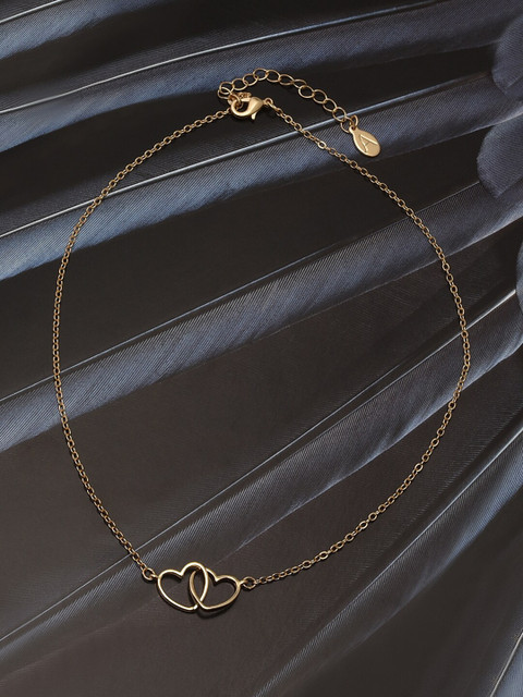 Accessorize Women Linked Hearts Necklace