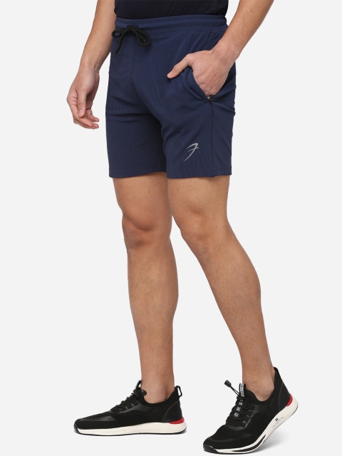 FUAARK Men Navy Blue Slim Fit Training or Gym Sports Shorts - Image 2