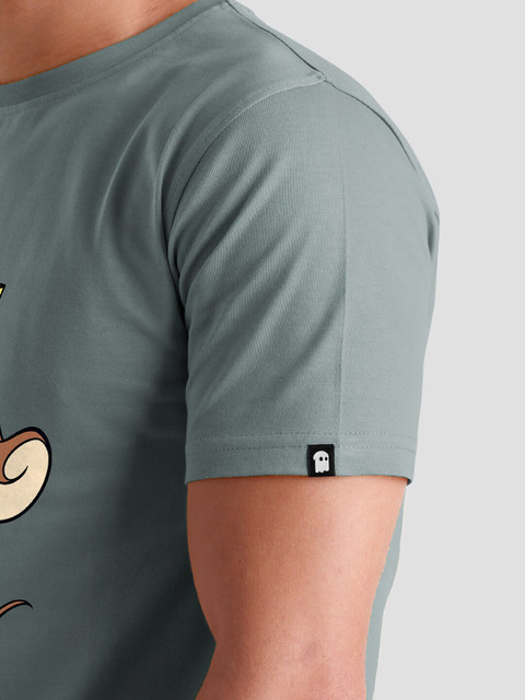 The Souled Store Men Grey & Brown Cotton Tom And Jerry Print T-shirt - Image 4