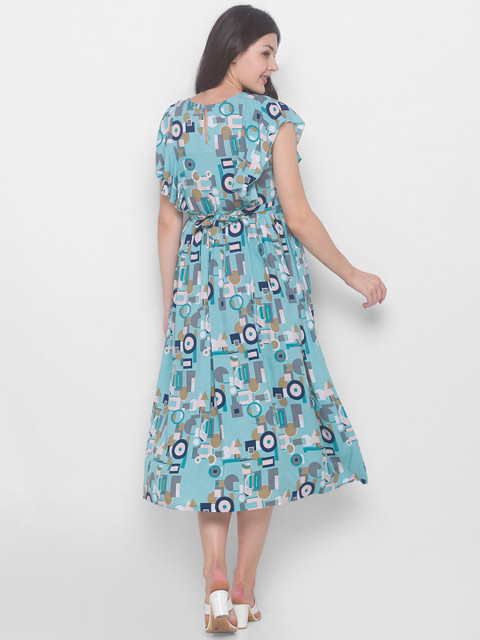 AV2 Blue Floral Maternity Midi Dress - Image 4