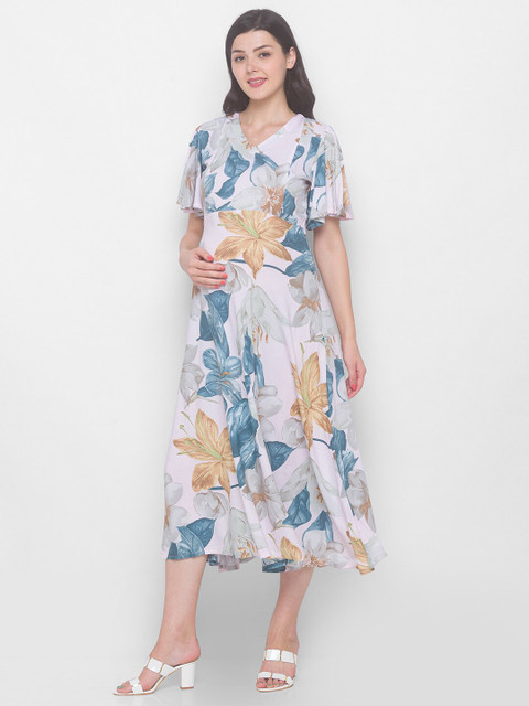 AV2 Pink Floral Maternity Midi Dress - Image 3