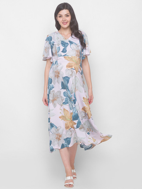 AV2 Pink Floral Maternity Midi Dress - Image 5