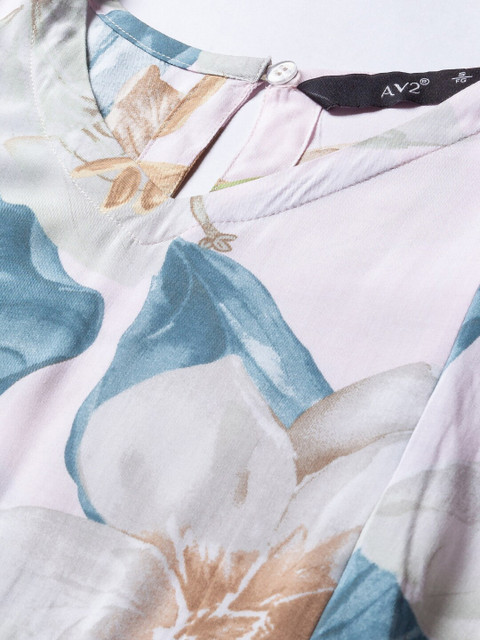 AV2 Pink Floral Maternity Midi Dress - Image 7