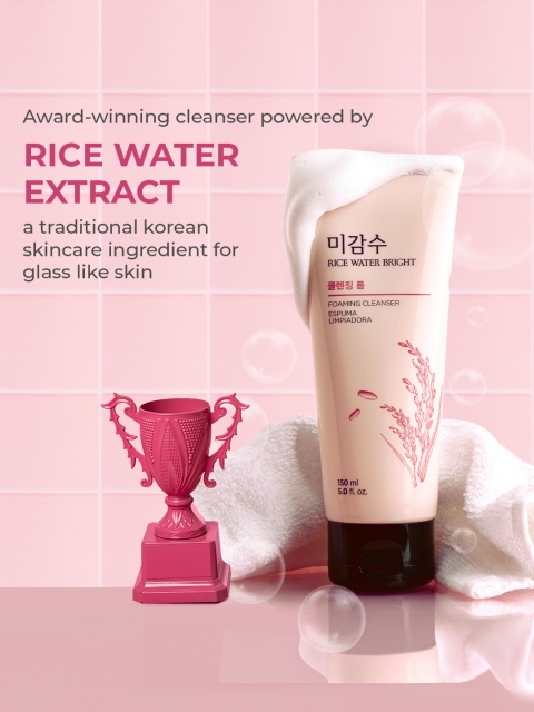 The Face Shop Rice Water Bright Foaming Cleanser Face Wash For Glowing Skin - 100ml - Image 2