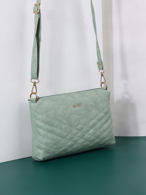 Mochi Green Structured Sling Bag