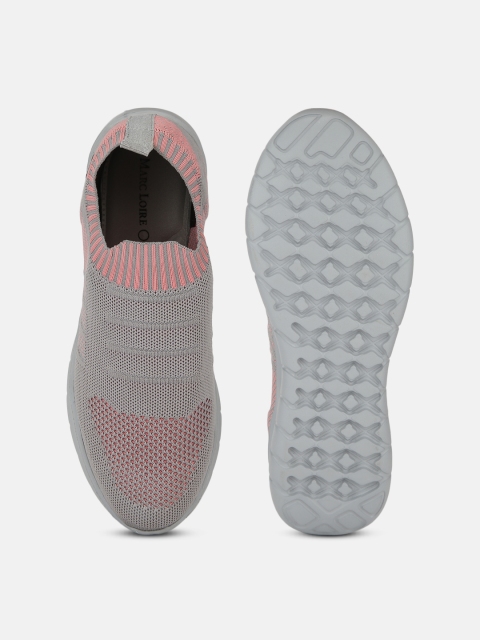 Marc Loire Women Pink & Grey Colourblocked Lightweight Slip-On Sneakers - Image 7
