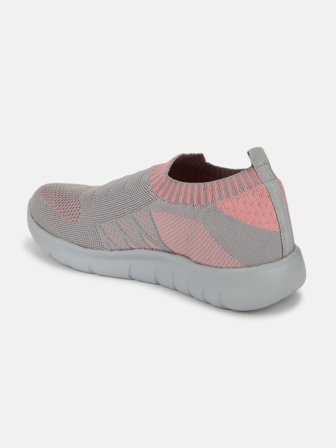 Marc Loire Women Pink & Grey Colourblocked Lightweight Slip-On Sneakers - Image 4