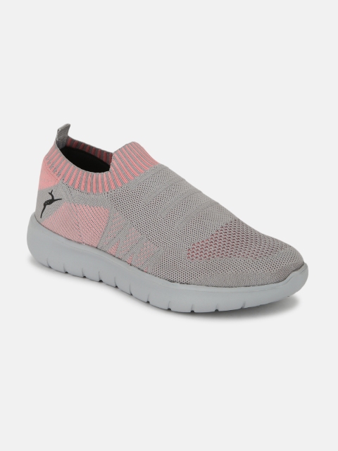 Marc Loire Women Pink & Grey Colourblocked Lightweight Slip-On Sneakers - Image 5