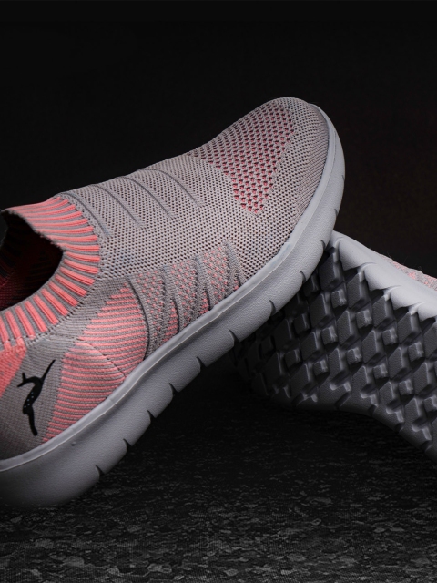Marc Loire Women Pink & Grey Colourblocked Lightweight Slip-On Sneakers - Image 2