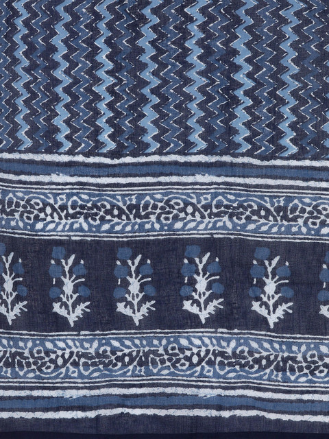 Libas Women White Paisley Motifs Printed Pure Cotton Kurta with Trousers & With Dupatta