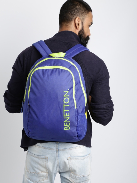 United Colors of Benetton Men Blue Laptop Backpack