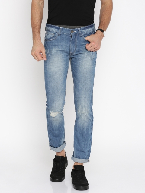 United Colors of Benetton Men Blue Slim Fit Mid-Rise Mildly Distressed Jeans