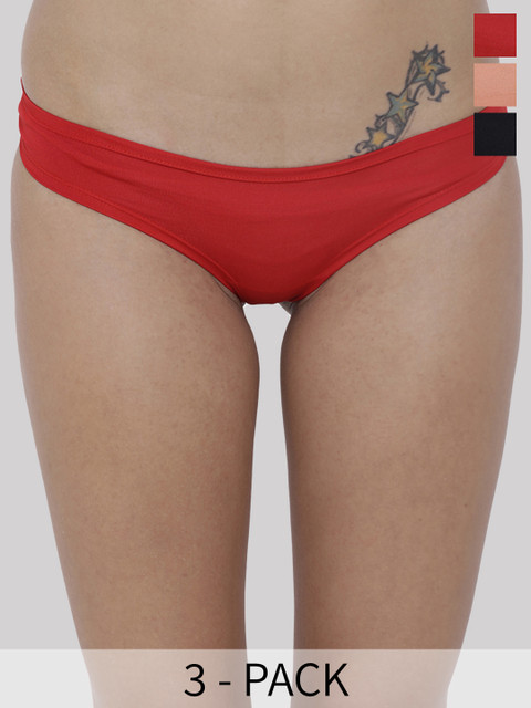 BASIICS by La Intimo Women Pack of 3 Seamless Panty