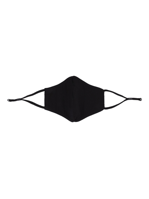 MASQ Men Pack Of 5 Black & White Printed 4-Ply Pure Cotton Protective Outdoor Masks - Image 3