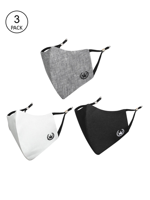 MASQ Men Pack Of 3 4-Ply Reusable Anti-Pollution Pure Cotton Cloth Masks