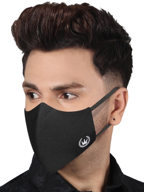 MASQ Men Pack Of 3 4-Ply Reusable Anti-Pollution Pure Cotton Cloth Masks - Image 5