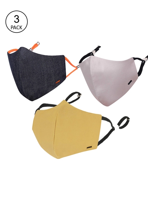 MASQ Men Pack Of 3 4-Ply Reusable Anti-Pollution Pure Cotton Cloth Masks