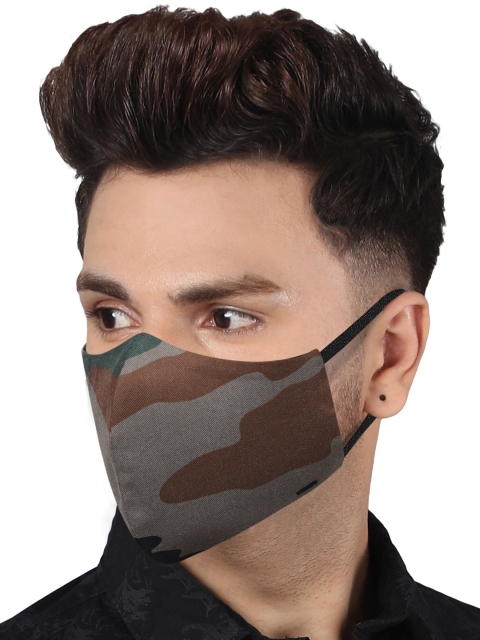 MASQ Men Pack Of 3 Self-Design Pure Cotton 4-Ply Outdoor Cloth Masks - Image 6