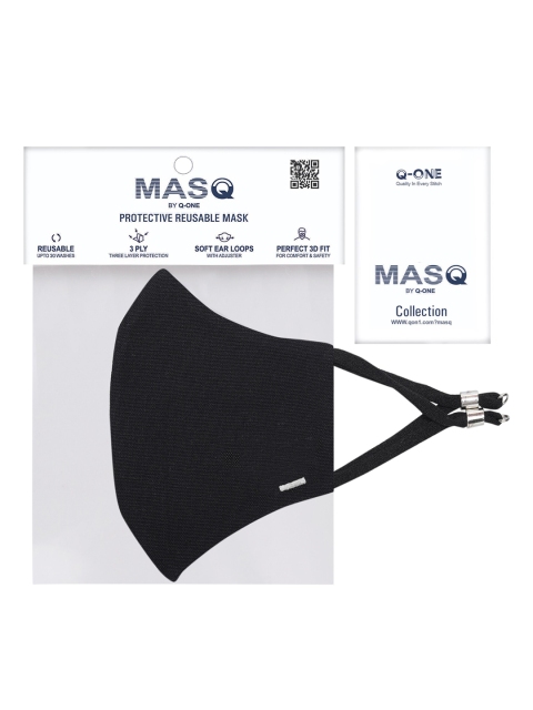 MASQ Men Pack Of 3 Self-Design Pure Cotton 4-Ply Outdoor Cloth Masks - Image 4