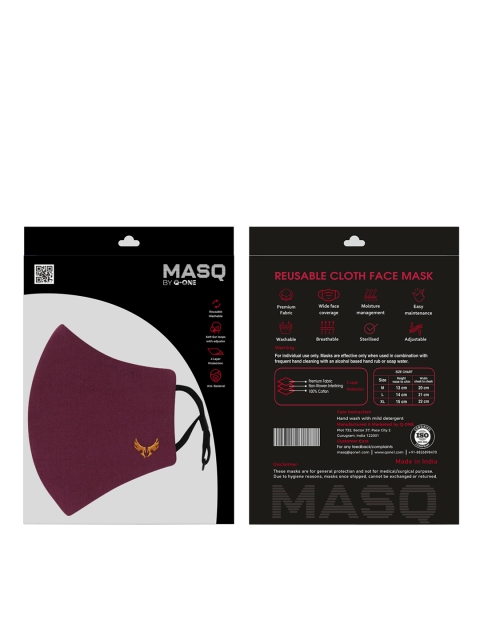 MASQ Men Pack Of 5 4-Ply Reusable Anti-Pollution Pure Cotton Cloth Masks - Image 6