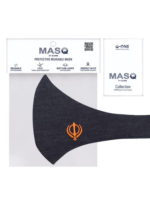 MASQ Pack of 2 Blue Solid Reusable Cloth Masks - Image 5
