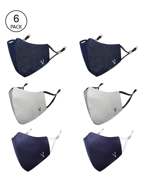 MASQ Pack Of 6 Solid Pure Cotton 4-Ply Outdoor Cloth Masks
